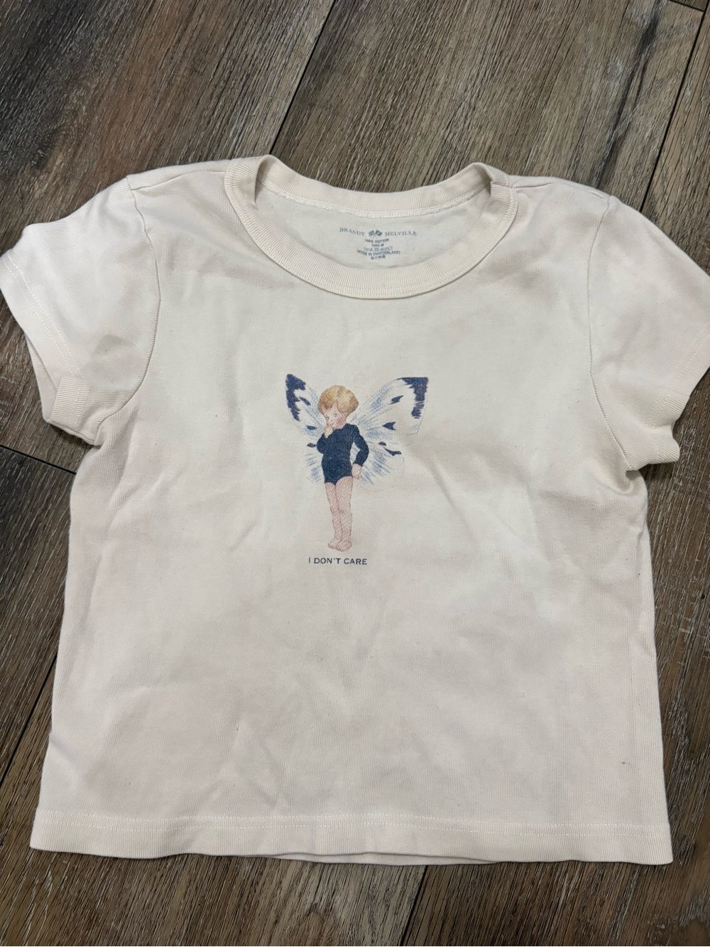 White crop T-shirt with Fairy size small
